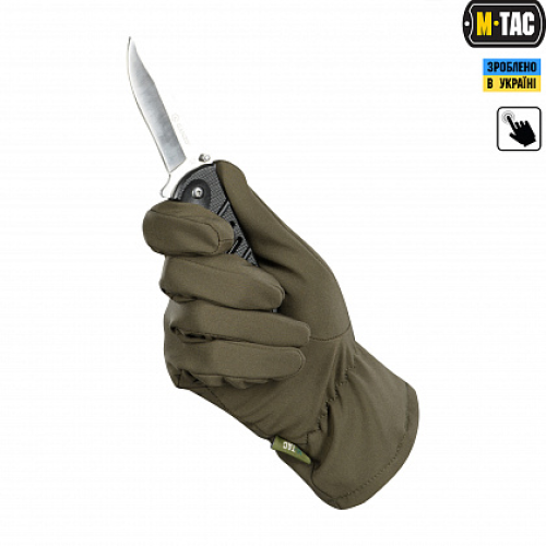M-TAC ПЕРЧАТКИ ДЕМИСЕЗОННЫЕ SOFT SHELL OLIVE