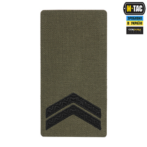 M-TAC ПОГОН НА ЛИПУЧЦІ МОЛОДШИЙ СЕРЖАНТ (ВИШИВКА) RANGER GREEN