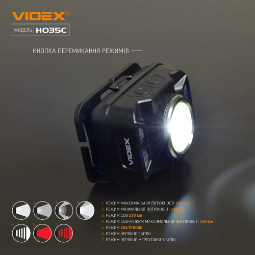 VIDEX НАЛОБНИЙ ЛІХТАР VLF H035C 26656