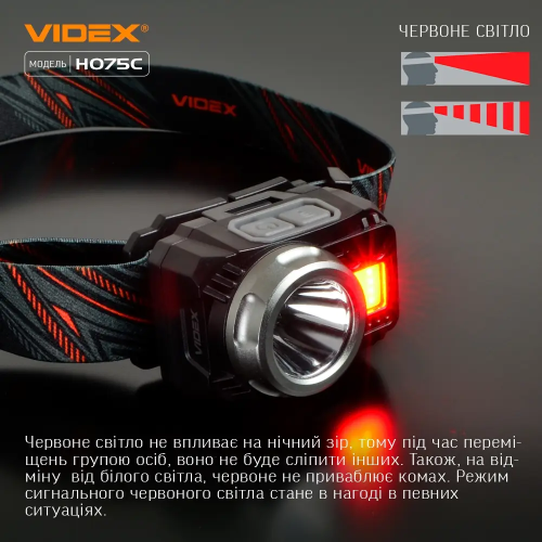 VIDEX НАЛОБНИЙ ЛІХТАРИК VLF-H075C 27556