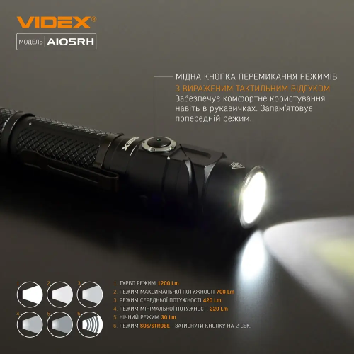 VIDEX ПОРТАТИВНЫЙ ФОНАРЬ A105RH 25858