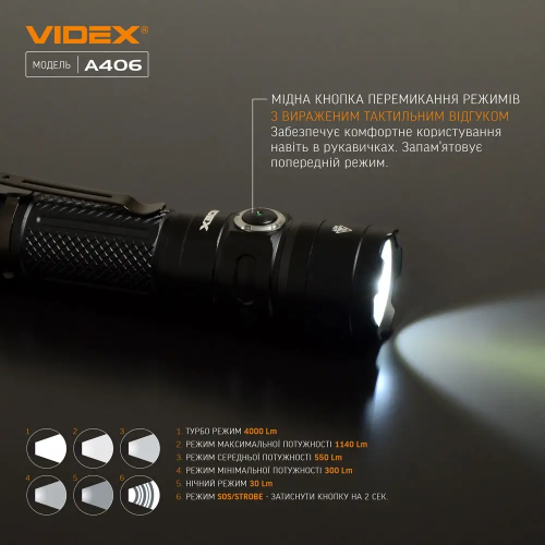 VIDEX ПОРТАТИВНЫЙ ФОНАРЬ A406 25857
