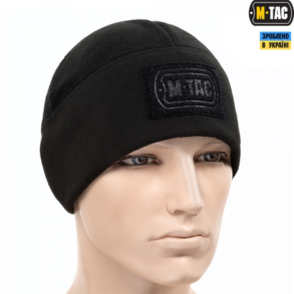M-TAC ШАПКА WATCH CAP ФЛИС/СЕТКА С ЛОГОТИПОМ WINDBLOCK 380 BLACK