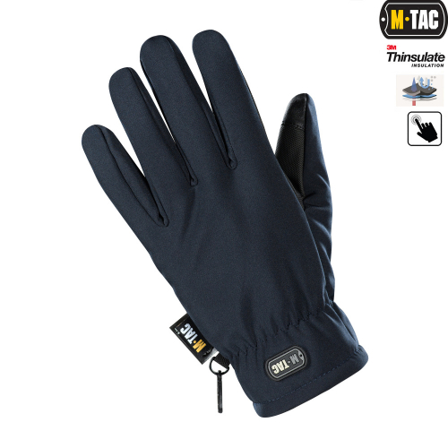 M-TAC РУКАВИЧКИ SOFT SHELL THINSULATE NAVY BLUE