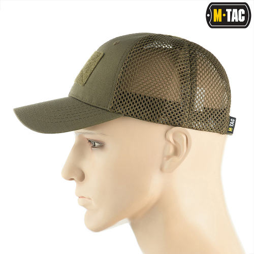 M-TAC БЕЙСБОЛКА З ЛИПУЧКОЮ ТА СІТКОЮ FLEX РІП-СТОП DARK OLIVE