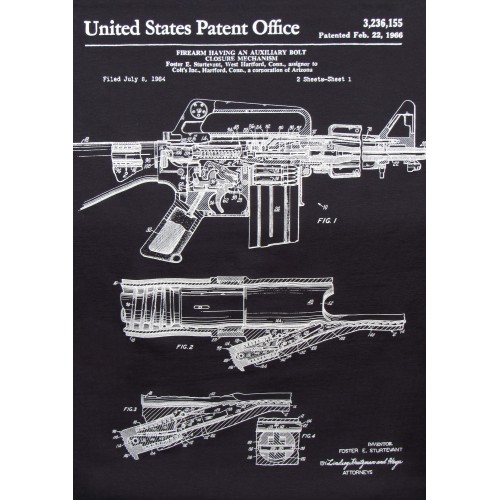P1G-TAC ФУТБОЛКА M16/AR15 RIFLE LEGEND NIGHTGLOW SERIES UA281-29891-GT-M16-NG