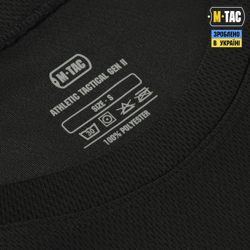 M-TAC ФУТБОЛКА ПОТОВІДВІДНА ATHLETIC TACTICAL GEN.2 BLACK