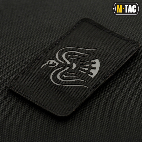 M-TAC НАШИВКА ЗНАМЯ ВОРОНА LASER CUT GREY/BLACK