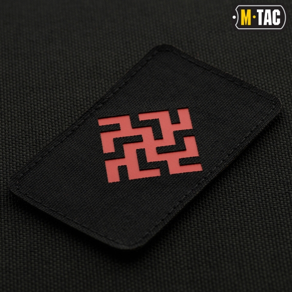M-TAC НАШИВКА КВІТКА ПАПОРОТІ LASER CUT RED/BLACK