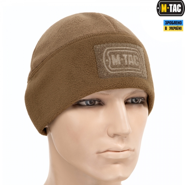 M-TAC ШАПКА WATCH CAP ФЛИС/СЕТКА С ЛОГОТИПОМ WINDBLOCK 380 COYOTE
