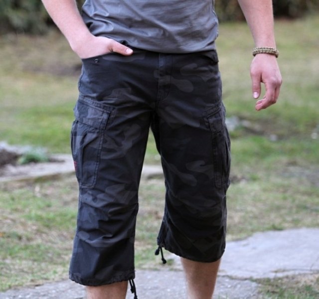 SURPLUS ШОРТЫ ENGINEER VINTAGE 3/4 BLACK CAMO 07-5597-42