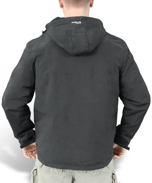 SURPLUS КУРТКА ZIPPER WINDBREAKER OVERSIZE BLACK 20-7002-93