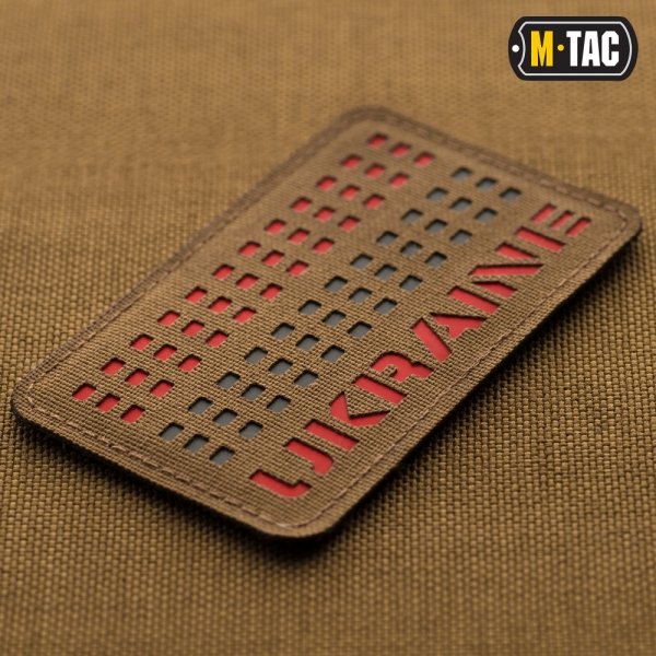 M-TAC НАШИВКА UKRAINE LASER CUT RED/BLACK/COYOTE