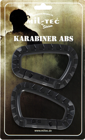 MIL-TEC КАРАБІН ABS PLASTIC CARABINER 2PCS BLACK 15921002