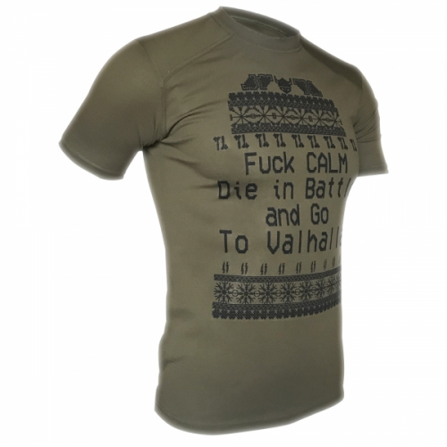 KRAMATAN TACTICAL DESIGN ФУТБОЛКА FUCK CALM COOLMAX OLIVE