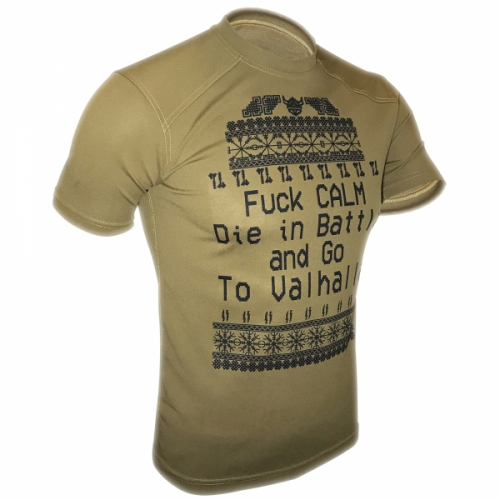 KRAMATAN TACTICAL DESIGN ФУТБОЛКА FUCK CALM COOLMAX COYOTE