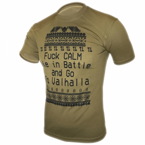 KRAMATAN TACTICAL DESIGN ФУТБОЛКА FUCK CALM COOLMAX COYOTE