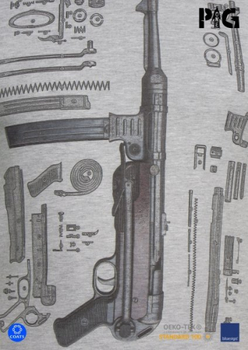 P1G-TAC ФУТБОЛКА MP-40 SUBMACHINE GUN LEGEND GREY UA281-29891-IG-MP