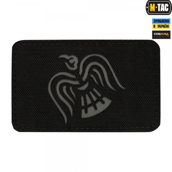 M-TAC НАШИВКА ЗНАМЯ ВОРОНА LASER CUT GREY/BLACK