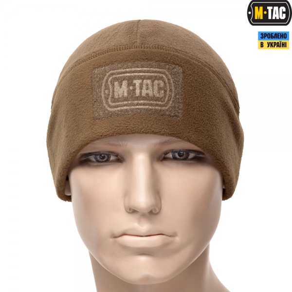 M-TAC ШАПКА WATCH CAP ФЛИС/СЕТКА С ЛОГОТИПОМ WINDBLOCK 380 COYOTE