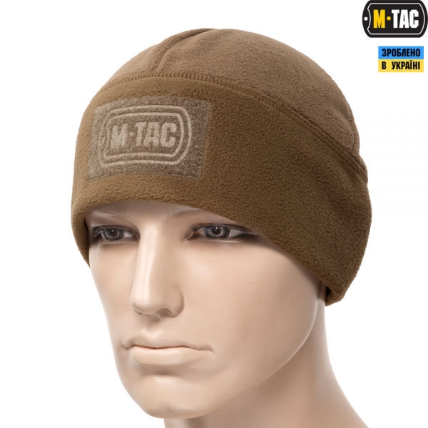 M-TAC ШАПКА WATCH CAP ФЛИС/СЕТКА С ЛОГОТИПОМ WINDBLOCK 380 COYOTE