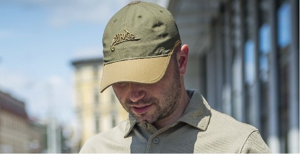 HELIKON-TEX БЕЙСБОЛКА LOGO CAP POLYCOTTON RIPSTOP COYOTE/OLIVE GREEN H7112-1102