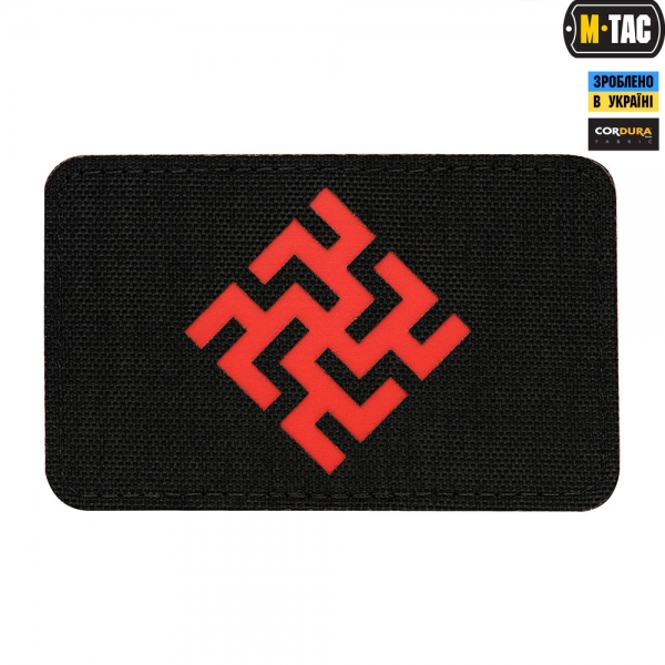 M-TAC НАШИВКА ЦВЕТОК ПАПОРОТНИКА LASER CUT RED/BLACK