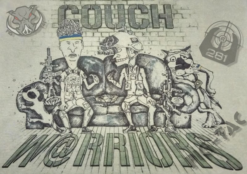 P1G-TAC ФУТБОЛКА COUCH WARRIORS OLIVE DRAB UA281-29891-OD-CW