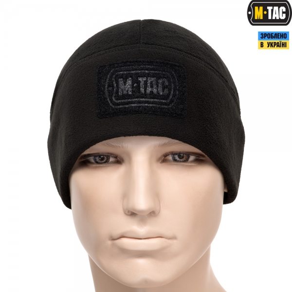 M-TAC ШАПКА WATCH CAP ФЛИС/СЕТКА С ЛОГОТИПОМ WINDBLOCK 380 BLACK