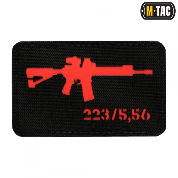 M-TAC НАШИВКА AR-15 223/5,56 LASER CUT BLACK/RED