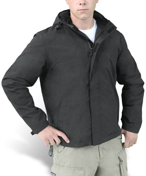 SURPLUS КУРТКА ZIPPER WINDBREAKER OVERSIZE BLACK 20-7002-93