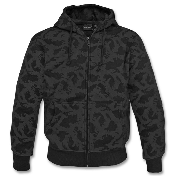 MIL-TEC ТОВСТОВКА З КАПЮШОНОМ BLACK CAMO 11450087