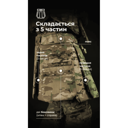 БАЛІСТИКА ТАКТИЧЕСКИЙ КИЛТ ФОЛД 1 КЛАСС ЗАЩИТЫ MULTICAM® 11025080801