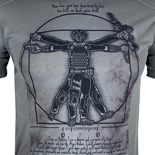 KRAMATAN TACTICAL DESIGN ФУТБОЛКА DA VINCI – SOLDIER COOLMAX GREY