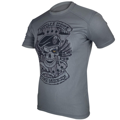 KRAMATAN TACTICAL DESIGN ФУТБОЛКА МОРСЬКА ПІХОТА: ВІРНИЙ ЗАВЖДИ COOLMAX GREY