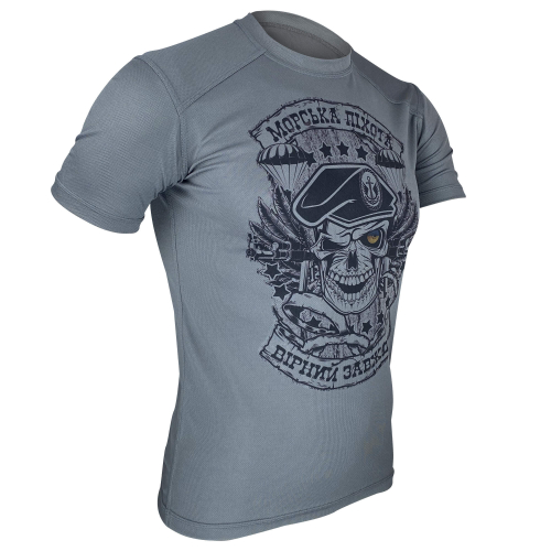 KRAMATAN TACTICAL DESIGN ФУТБОЛКА МОРСЬКА ПІХОТА: ВІРНИЙ ЗАВЖДИ COOLMAX GREY