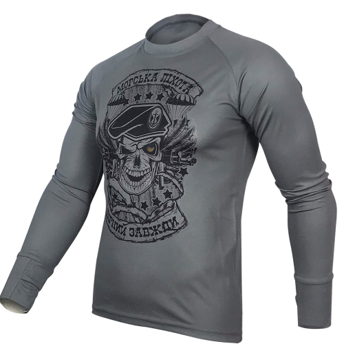 KRAMATAN TACTICAL DESIGN ЛОНГСЛИВ МОРСЬКА ПІХОТА: ВІРНИЙ ЗАВЖДИ COOLMAX GREY