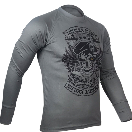 KRAMATAN TACTICAL DESIGN ЛОНГСЛИВ МОРСЬКА ПІХОТА: ВІРНИЙ ЗАВЖДИ COOLMAX GREY