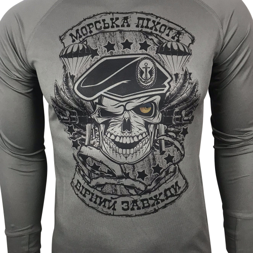 KRAMATAN TACTICAL DESIGN ЛОНГСЛИВ МОРСЬКА ПІХОТА: ВІРНИЙ ЗАВЖДИ COOLMAX GREY