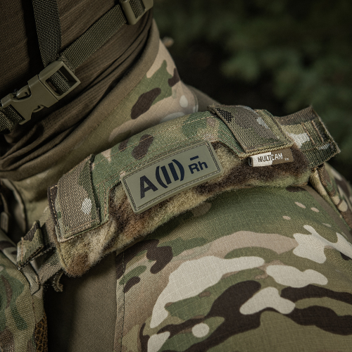 НАШИВКА ГРУПА КРОВІ A(II) RH(-) PVC 25Х60 OLIVE
