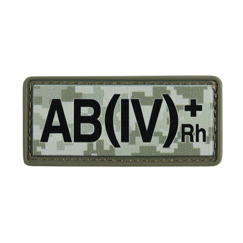 НАШИВКА ГРУПА КРОВІ AB(IV) RH(+) PVC 25Х60 MM14