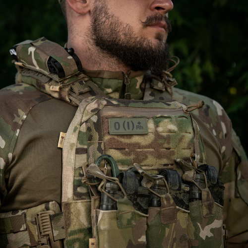 НАШИВКА ГРУППА КРОВИ O(I) RH(+) PVC 25Х60 OLIVE
