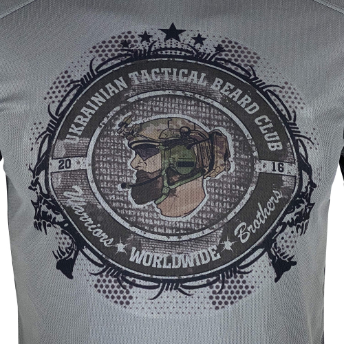 KRAMATAN TACTICAL DESIGN ФУТБОЛКА UKRAINIAN TACTICAL BEARD CLUB COOLMAX GREY